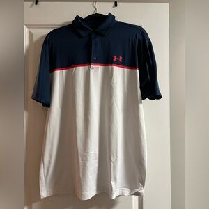Men’s UA Playoff Polo - red/white/blue LIKE NEW
